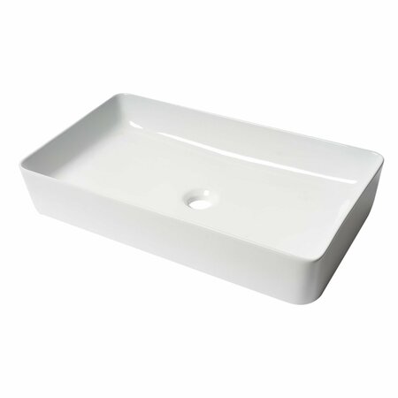 Alfi Brand ALFI brand ABC902-W White 24" Modern Rectangular Above Mount Ceramic Sink ABC902-W